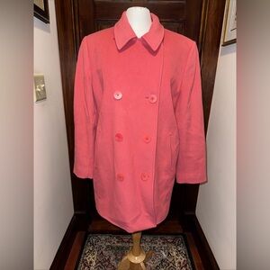 Women's Coral color with Double-Breasted Coat